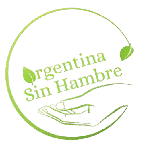 Logo en forma de circulo incompleto del lado derecho, se muestra una mano y el nombre argentina sin hambre